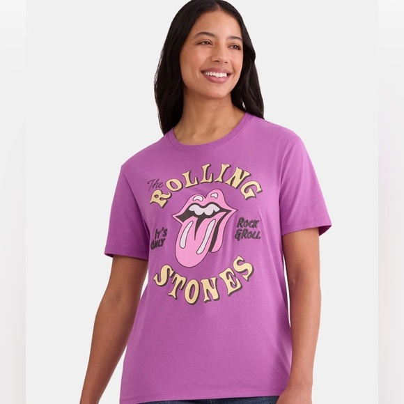 Time and Tru Tops - Time and Tru Women's Rolling Stones Only Rock and Roll Graphic Tee, Sizes L NWT